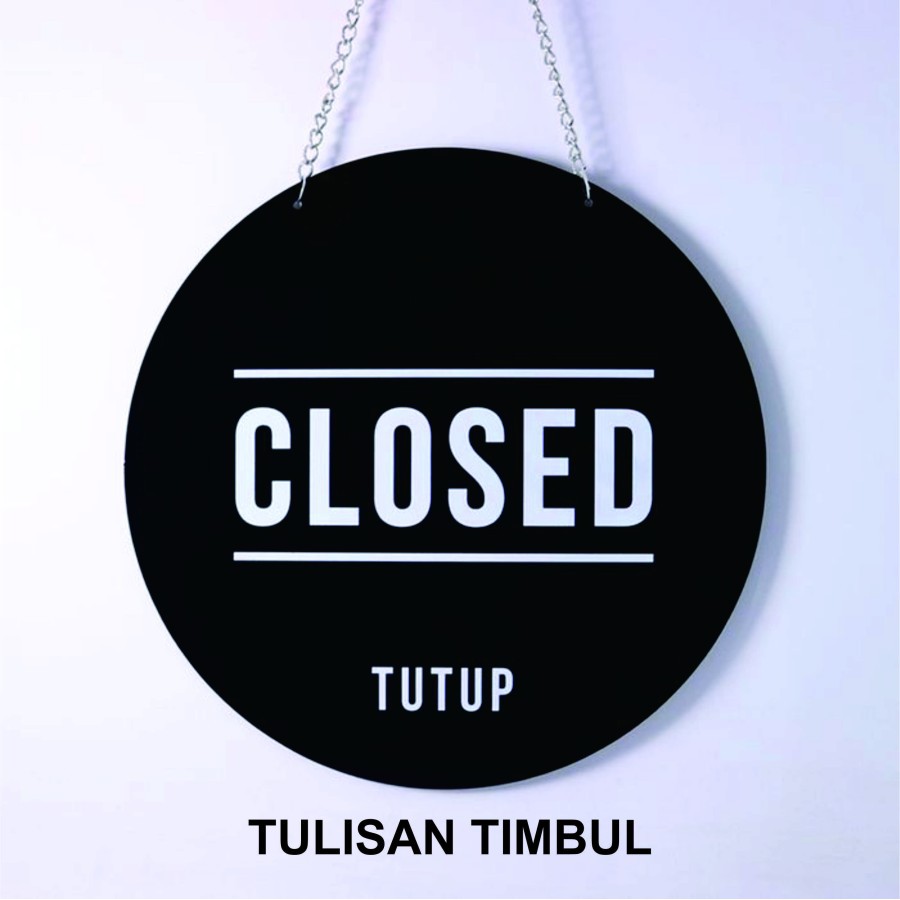 Sign Board Akrilik | Open Closed | Black TRENDYYY