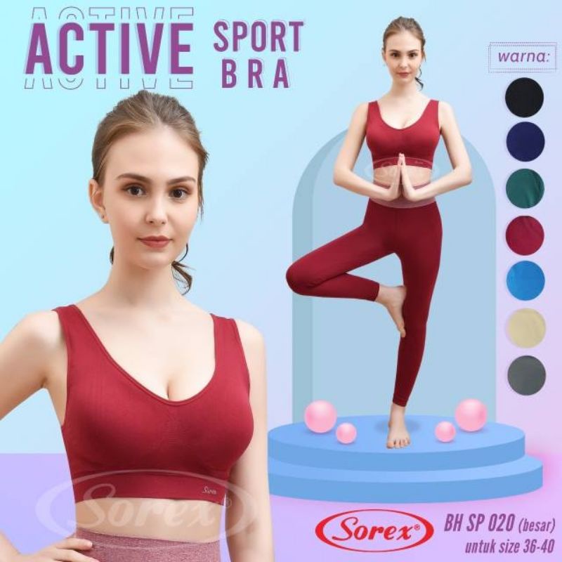 BH SPORT BRA SOREX ALL SIZE SP 020 BIRU BRA BUSA TANPA KAWAT