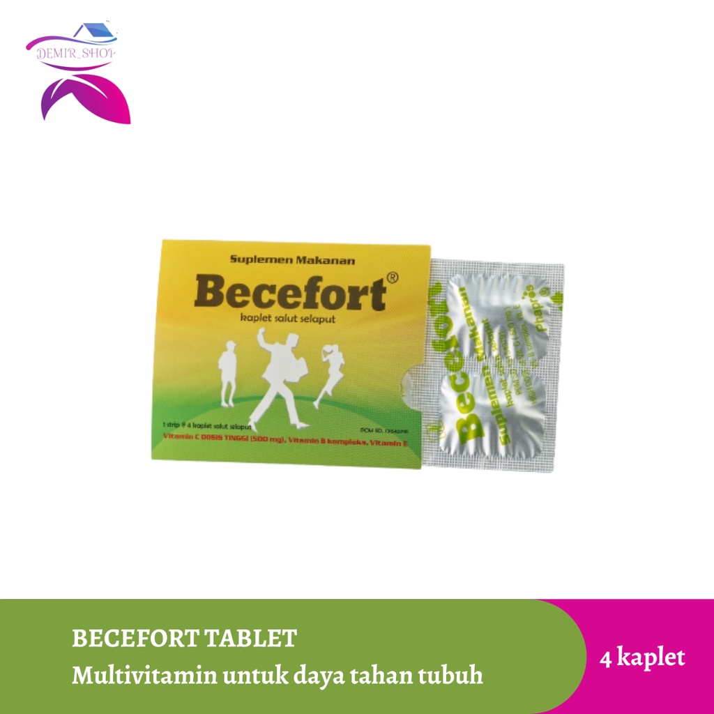 Becefort Strip 4 Tablet Vitamin C 500mg + Vitamin B dan Vitamin E