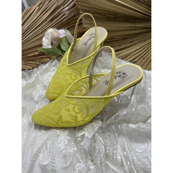 Rafaizoutfit sepatu v lemon tinggi 7cm kaca sepatu wanita cantik hak kaca 7cm