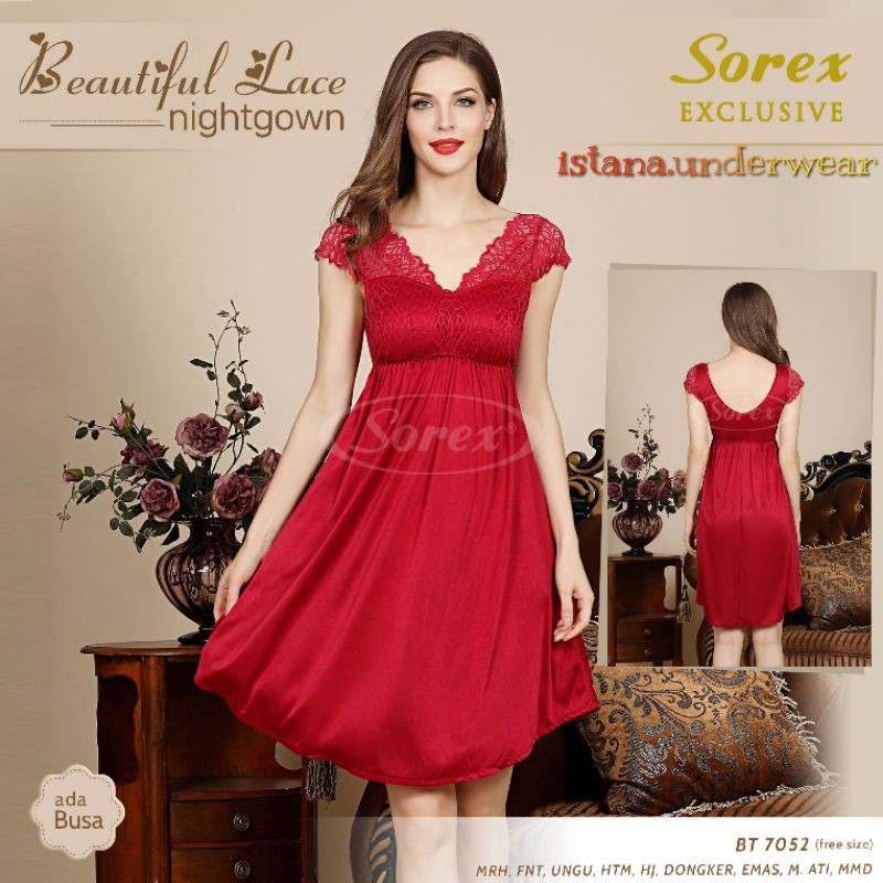 baju tidur Lingerie Satin SOREX dilengkapi Padding busa | Lingerie best seller