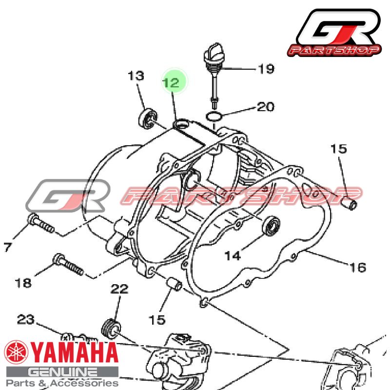 blok magnet kopling set kiri kanan f1zr ori ygp fizr fiz f1z r bak block cover crankcase crank case