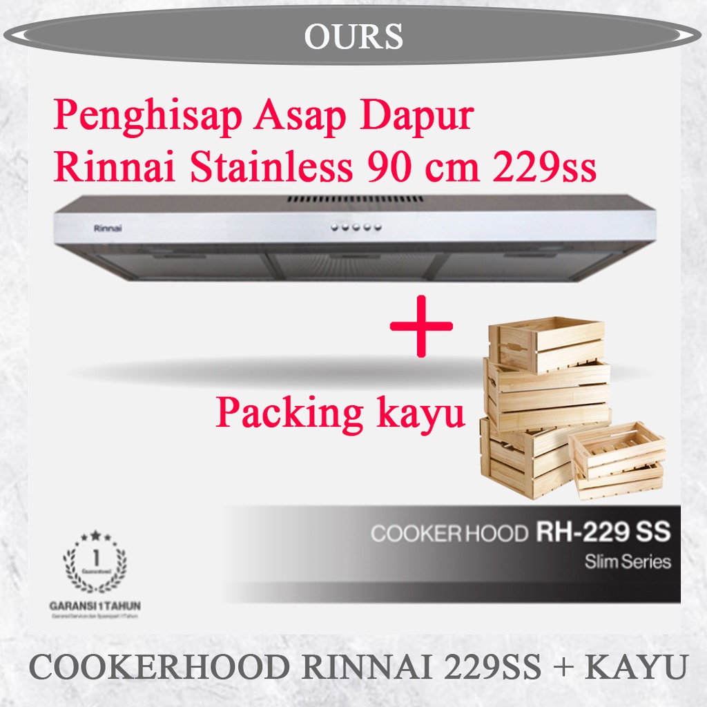 Jual COOKER HOOD RINNAI RH-229SS PENGHISAP ASAP DAPUR 90 CM RINNAI ...