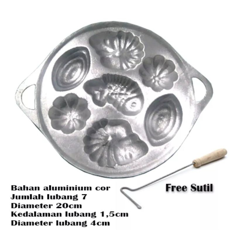 Cetakan Kue Cubit Variasi / Cetakan Kue Cubit Motif / Cetakan Kue Cubit 7 Lubang