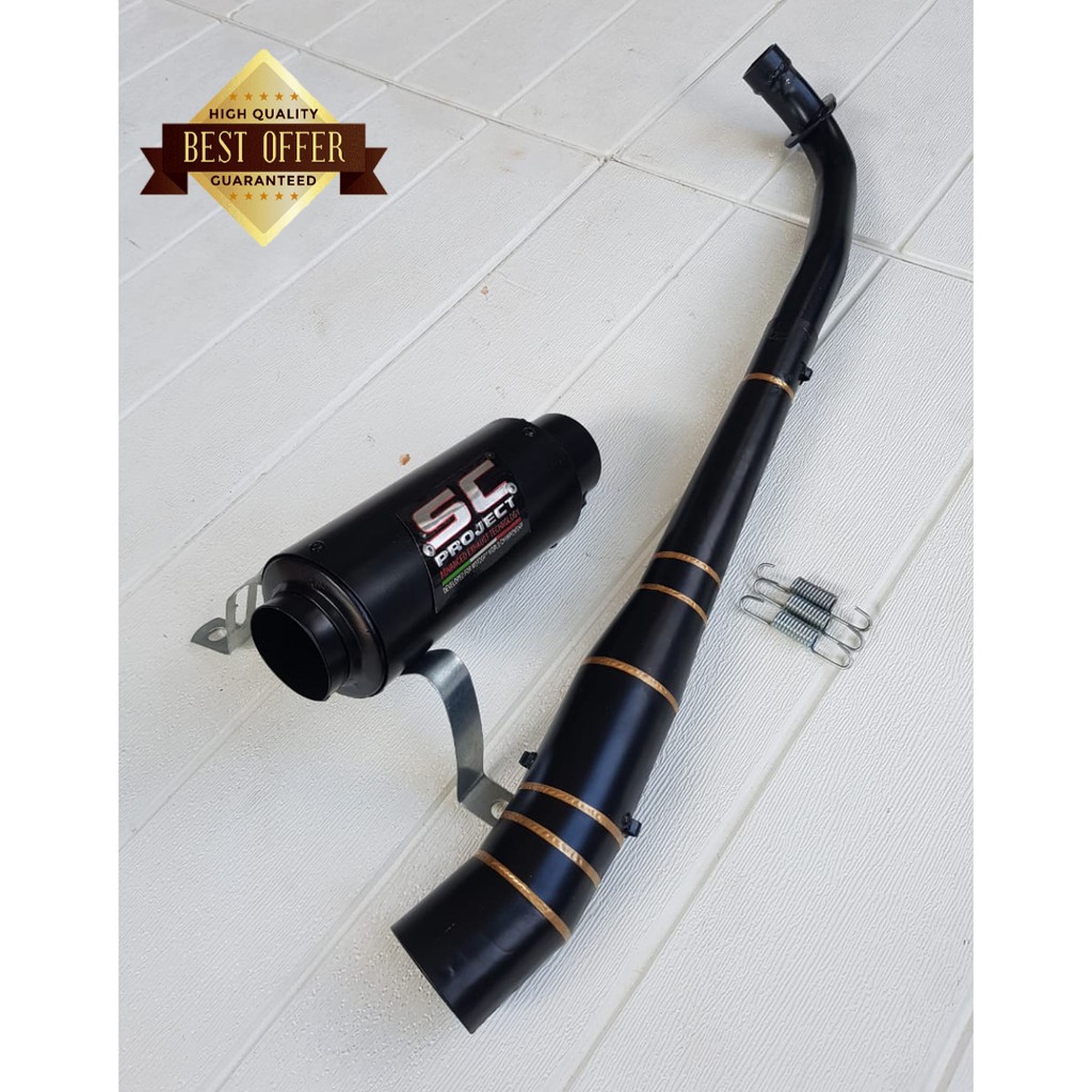 knalpot racing shogun 110 - shogun 125 - smash sc project black