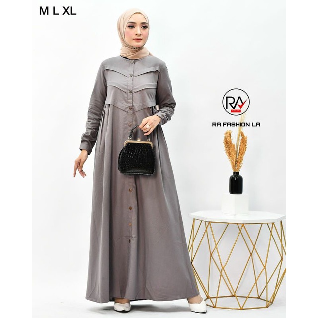 gamis linen import / gamis RA fashion / bayar di tempat / COD