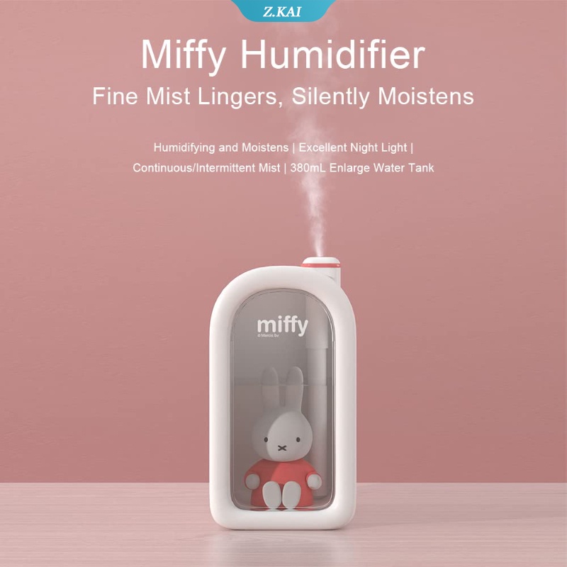 Miffy X MIPOW Humidifier Pelembab Udara Mini Portable Dengan Lampu LED Dan Port USB