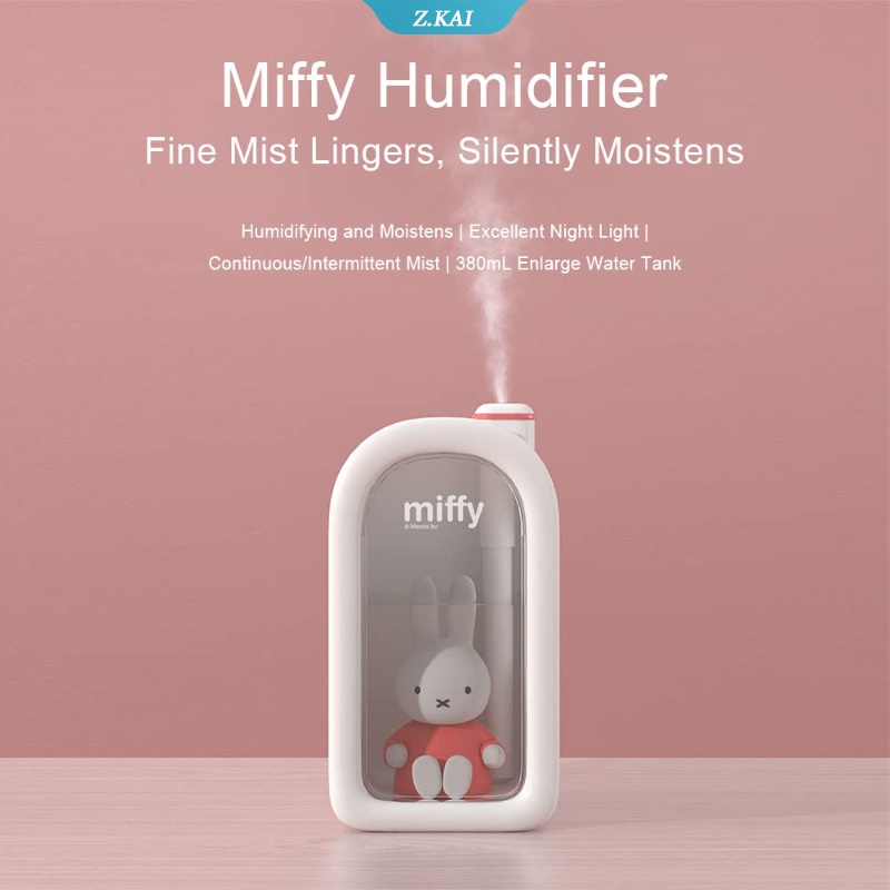 Miffy X MIPOW Humidifier Pelembab Udara Aromaterapi Essential Oil Kapasitas 380ml Dengan Lampu Malam LED