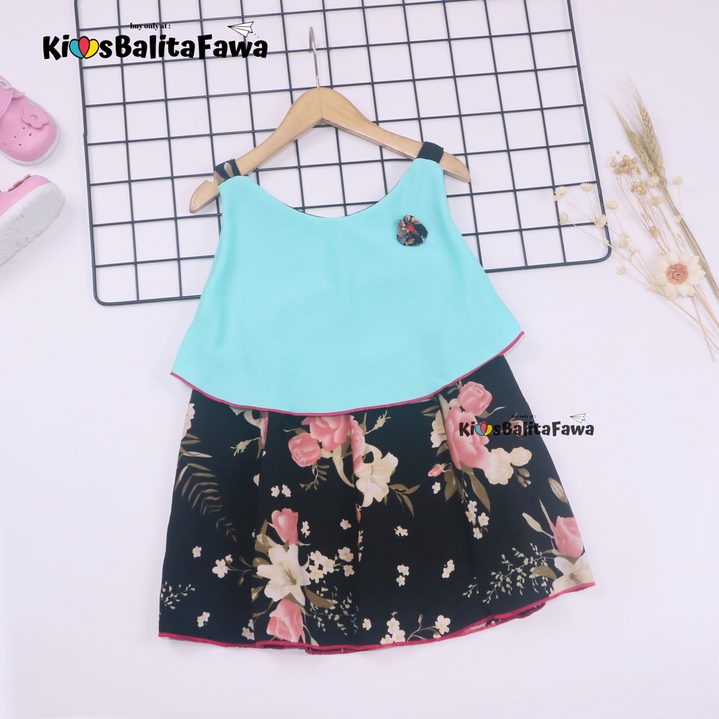 Dress Adele uk 3-4 tahun / Gaun Yukensi Baju Balita Cewek Dres Pesta Anak Perempuan Import Murah