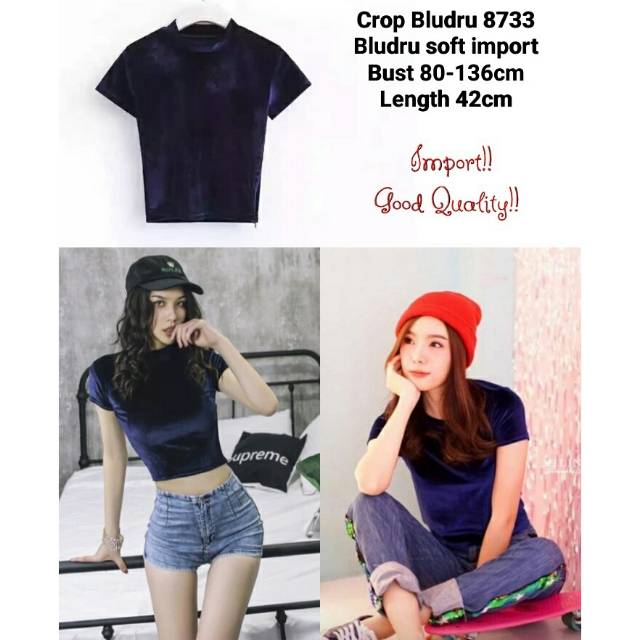 BLUDRU CROP || ATASAN WANITA IMPORT