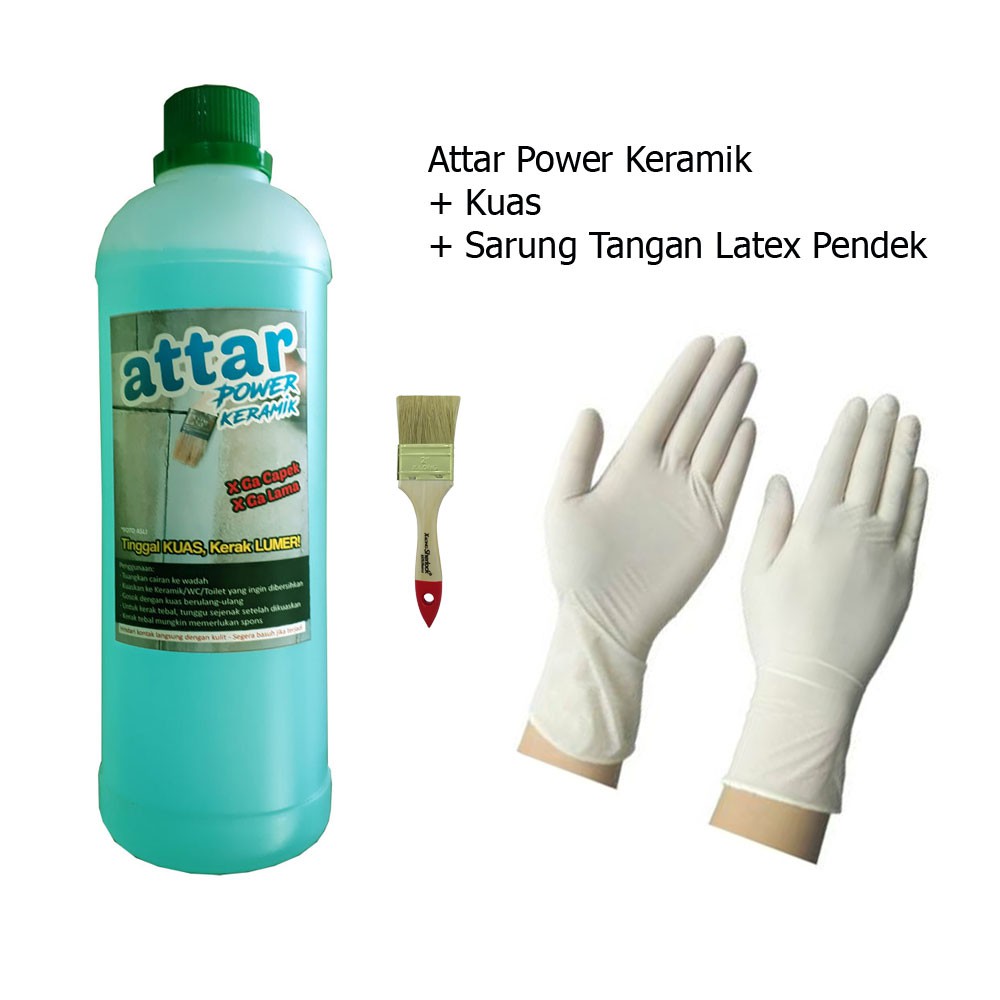 Paket ATTAR Power KERAMIK WC / Toilet 1 Liter + Sarung Tangan Pendek