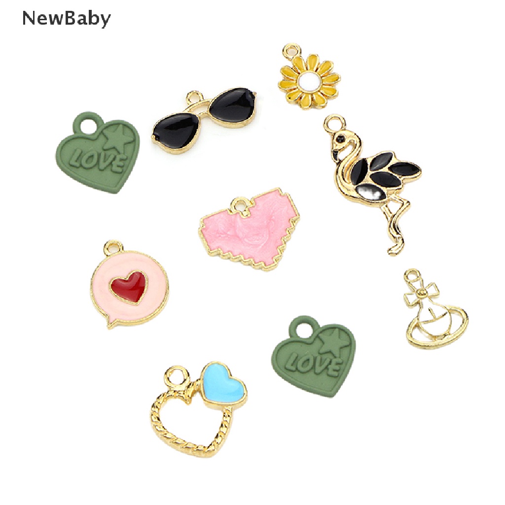 30 Pcs / Set Liontin Enamel Charms Bahan Metal Gaya Campur Untuk Kerajinan Perhiasan