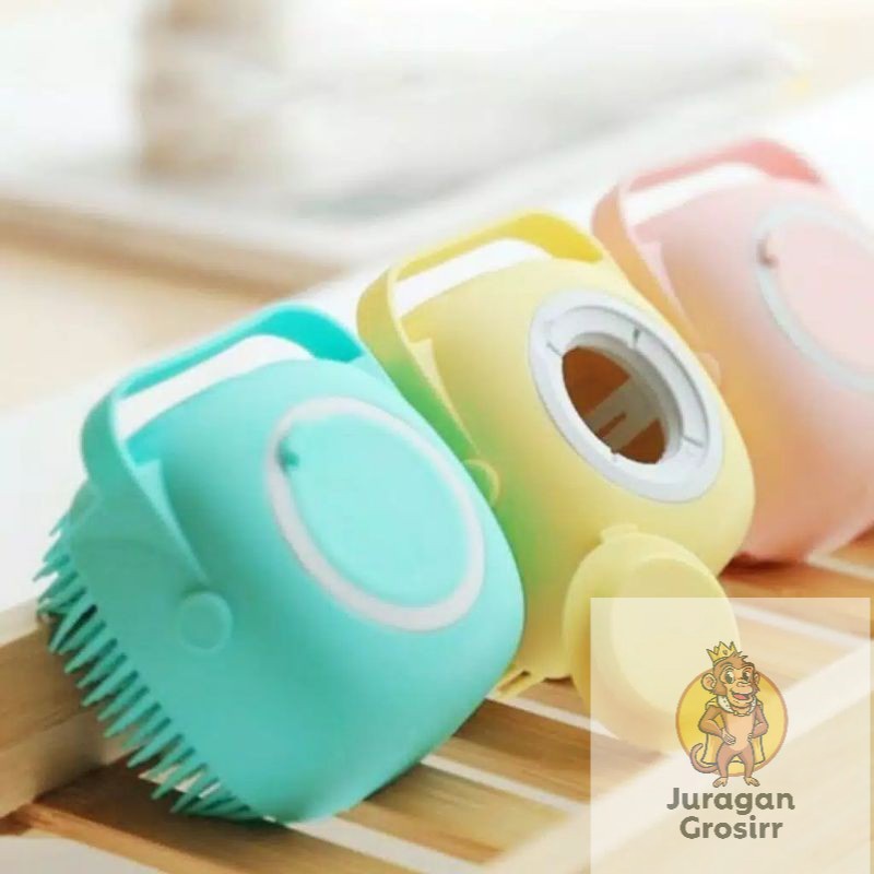 JG - SIKAT MANDI BAHAN SILIKON LEMBUT SIKAT BADAN KEPALA SHOWER SILICONE DISPENSER SABUN