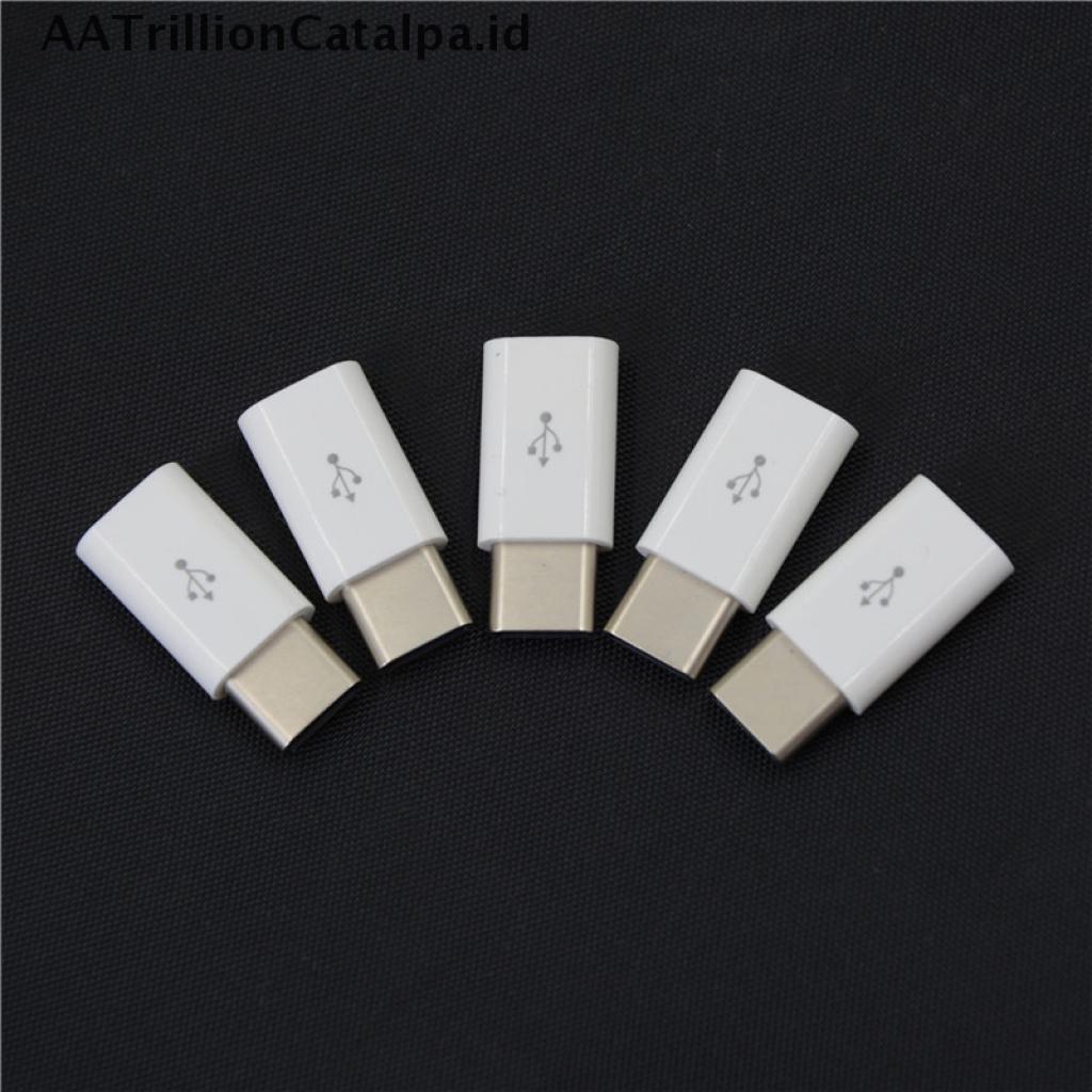 5pcs Adapter Konverter Konektor USB Tipe C Male Ke Micro USB 3.1