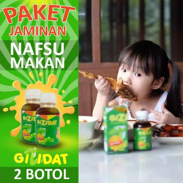 Gizidat paket 2 botol Penambah nafsu makan anak dan jaminan doyan makan