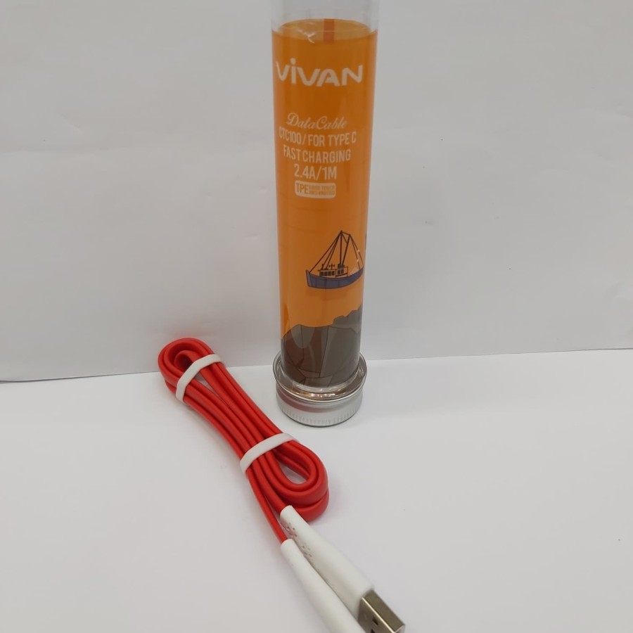Cable Data vivan CTC -100 For Tipe C fast charging 2.4A/ 1M