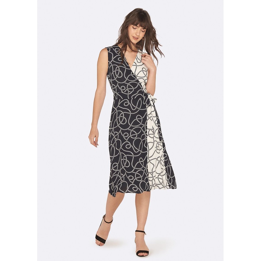 OVS Sleeveless Dress with V Neck and Patterned Strap - Pakaian Wanita 507618 - BarBar Retail