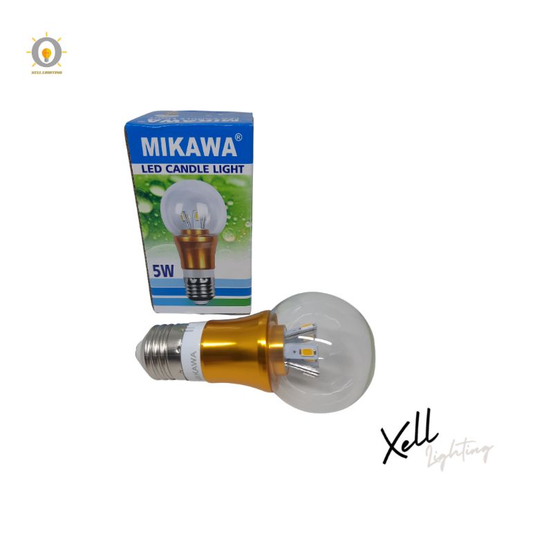SALE  LAMPU LED CANDLE BULB E27 5 WATT PUTIH/KUNING MIKAWA