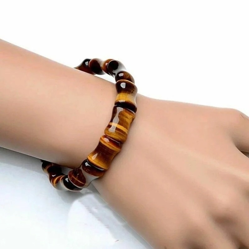 [ BAYAR DI TEMPAT ] Gelang Biduri sepah Tiger eye termurah Batu Natural Stone Tiger Eye Model Tulang - Original