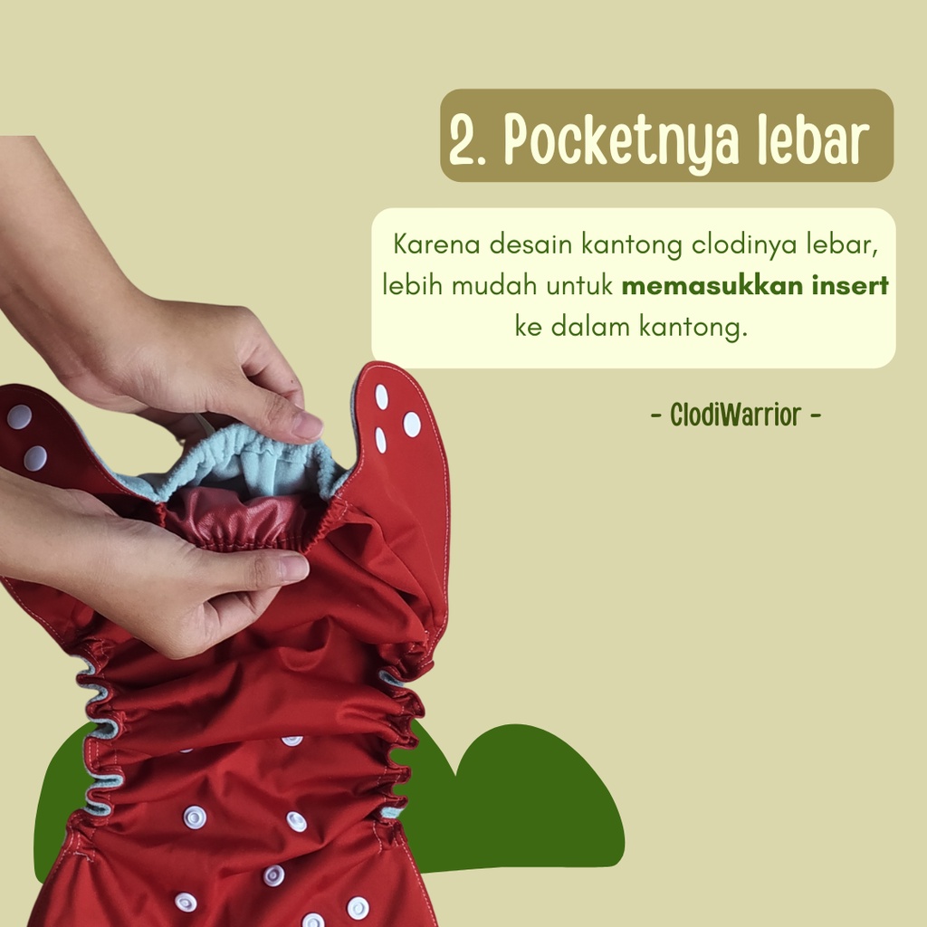 Ningrat Front Snap | Pull up | Clodi Pocket Allsize | Popok Kain Cuci Ulang | Termasuk Insert Viscose