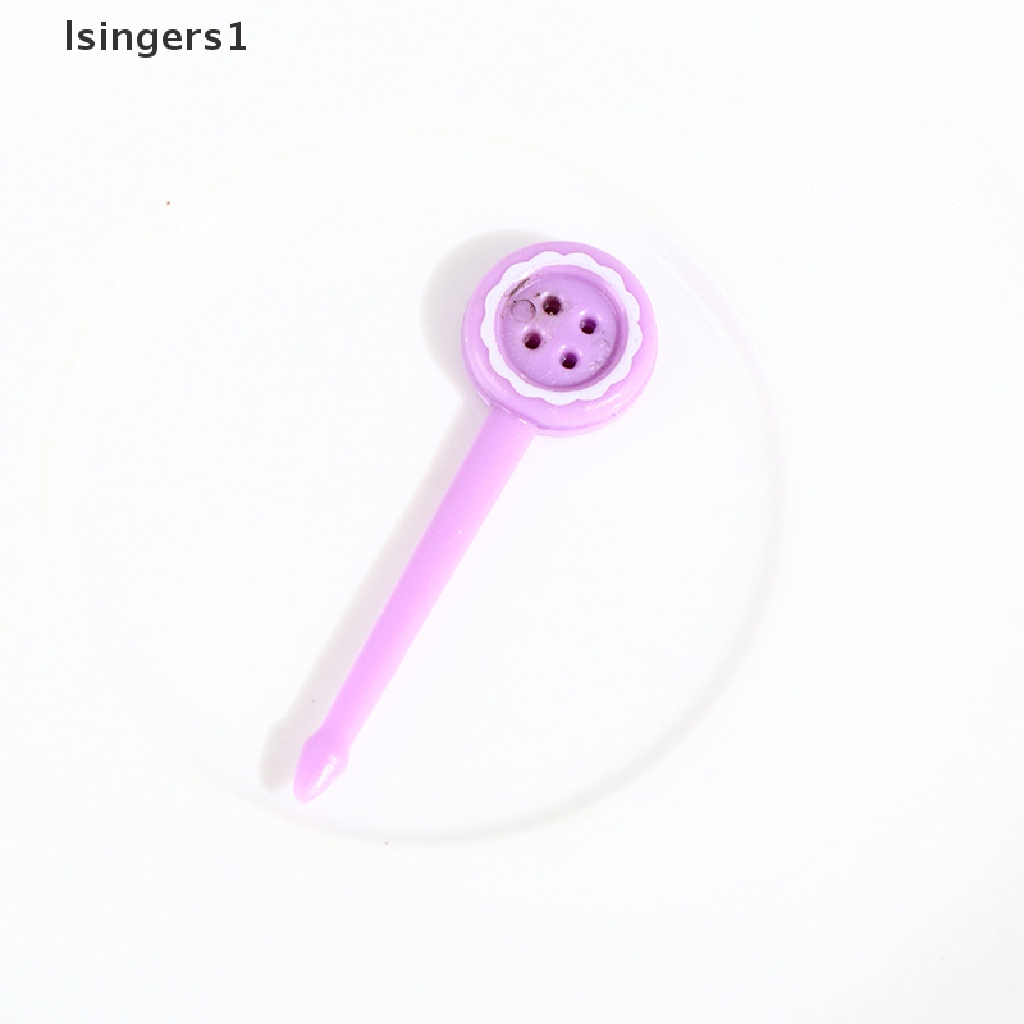 (lsingers1) 8pcs Garpu Buah / Kue / Dessert Mini Motif Kartun Warna Pink Untuk Anak