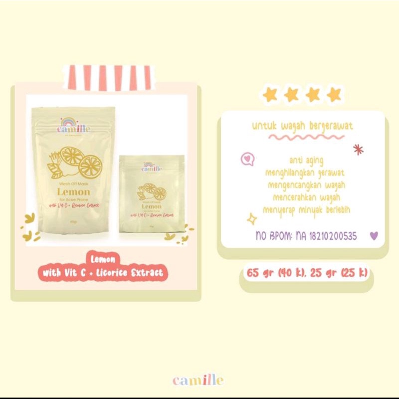 LANGSUNG KIRIM ✓|| CAMILLE BEAUTE BPOM - Free Gift-Lemon