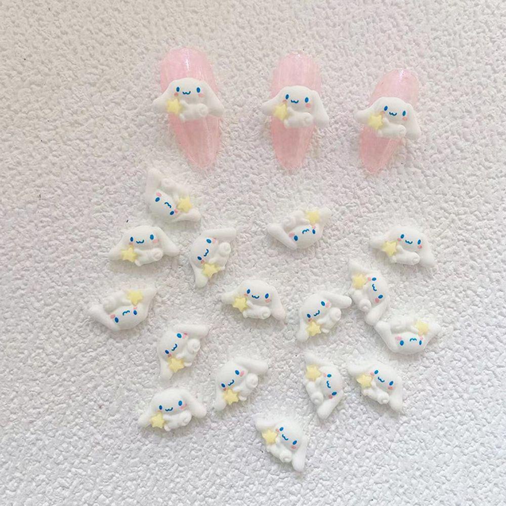 Rebuy Kartun Dekorasi Kuku Gaya Jepang Fashion Aksesoris Ponsel Resin Nail Art Charms Beruang Anjing Kuku Set Perhiasan