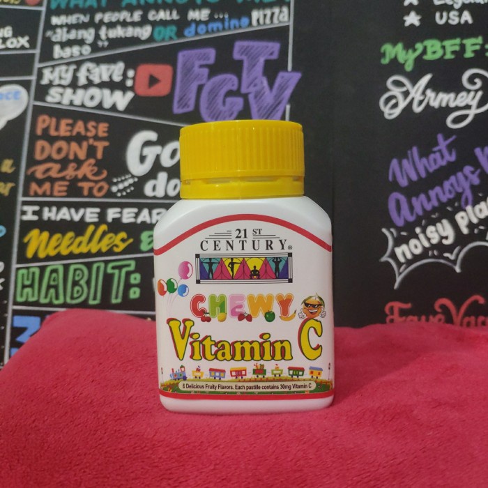 Suplemen 21St Century Chewy Gummy Vitamin C Vit C Anak 60 Daily Halal Vit Anak -