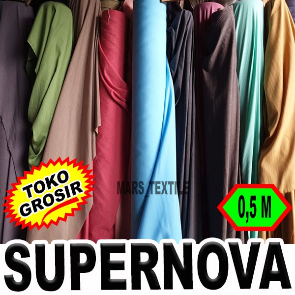 TOKO GROSIR - Setengah Meter Kain Katun Supernova Super Nova Premium Grosir Bahan Gamis Hijab Syar'i