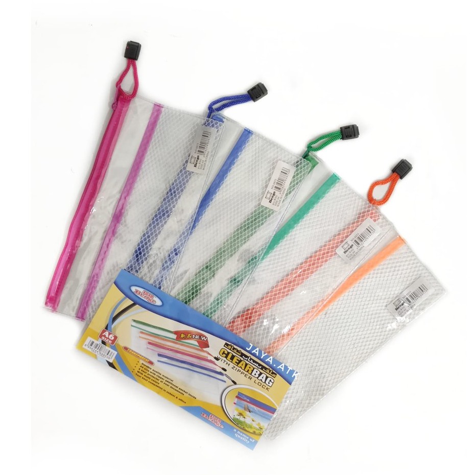 

MAP ZIPPER PLASTIK TRANSPARANT A6 B6 KECIL KOTAK PENSIL SLETING 8853 TEBAL