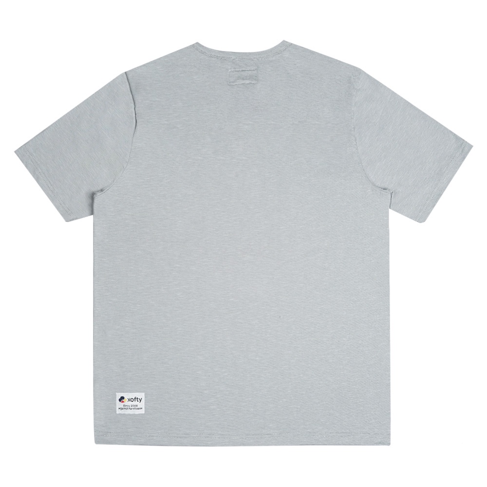 Xofty Kaos Henley Slub Grey O-Neck T-shirt Cotton 30s