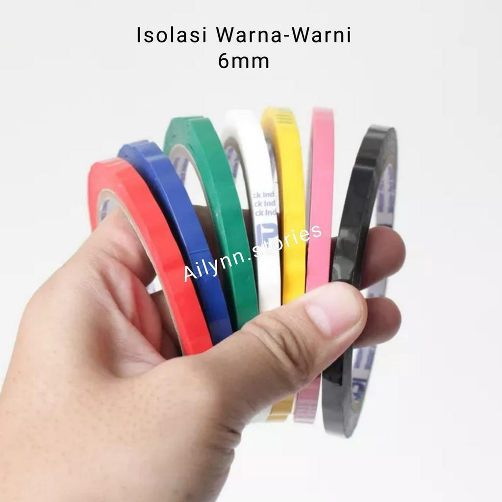 Isolasi Warna-warni 6mm - Lakban Opp Tape warna 6mm