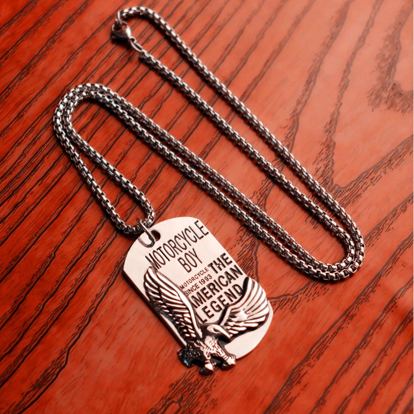 Kalung Bahan titanium steel Gaya hip hop Militer Eropa Dan Amerika