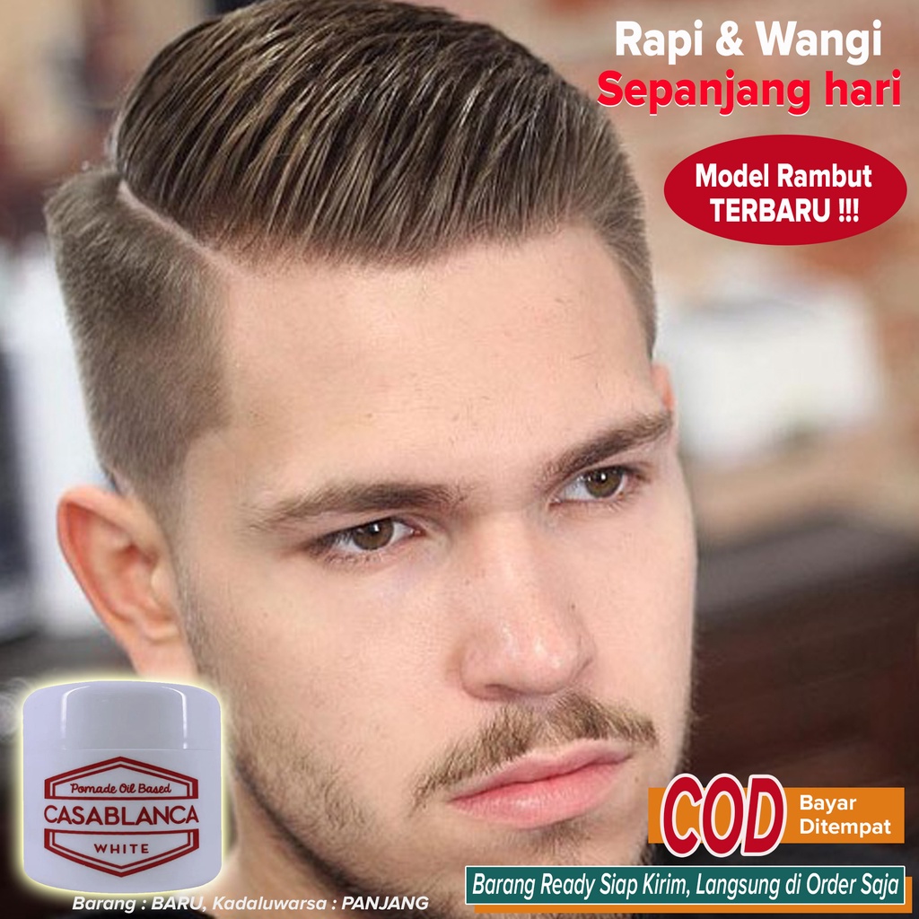 Minyak Rambut Cowok Pria GAUL Masakini Wangi Rapi Tahan seharian ~ Casablanca Pomade White Produk OR