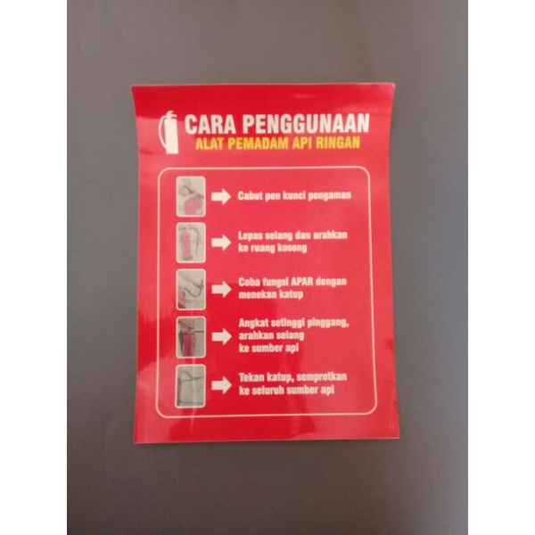 Jual Stiker Cara Penggunaan Alat Pemadam Api Ringan APAR Stiker Vinyl