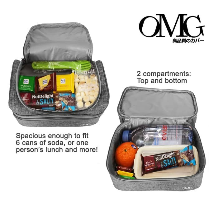 Lunch Cooler Bag Tas Bekal Makanan Anak Tahan Panas Dingin 2 Susun OMG