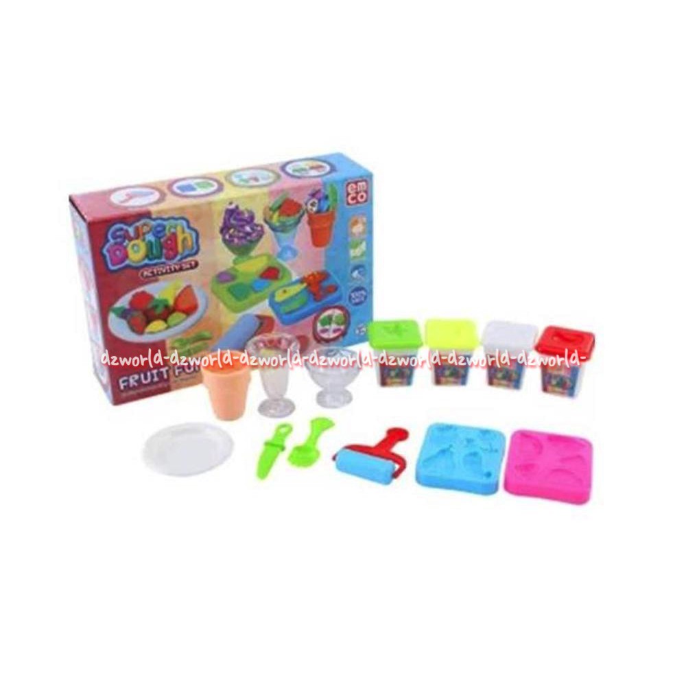 Emco Super Dough Activity Set Fruit Fun Mainan Lilin cetak Buah-buahan