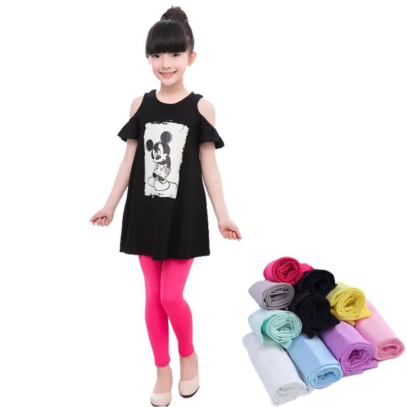 Legging anak perempuan polos semua usia 1-13 Tahun ukuran xs-xxl