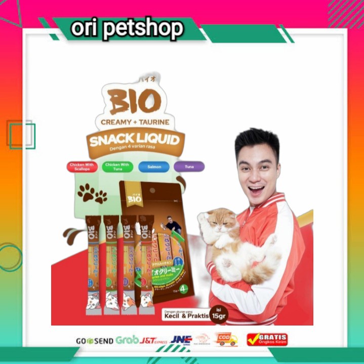 ( 12 PACK) - BIO CREAMY TREATS 60GR CEMILAN/SNACK KUCING / BIO LIQUID