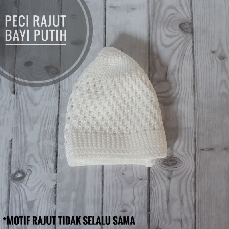 Peci Haji Umroh Rajut Premium Nanas Tebal Polos Dewasa Anak Bayi Songkok Motif Songkok Mercan Sablon-2
