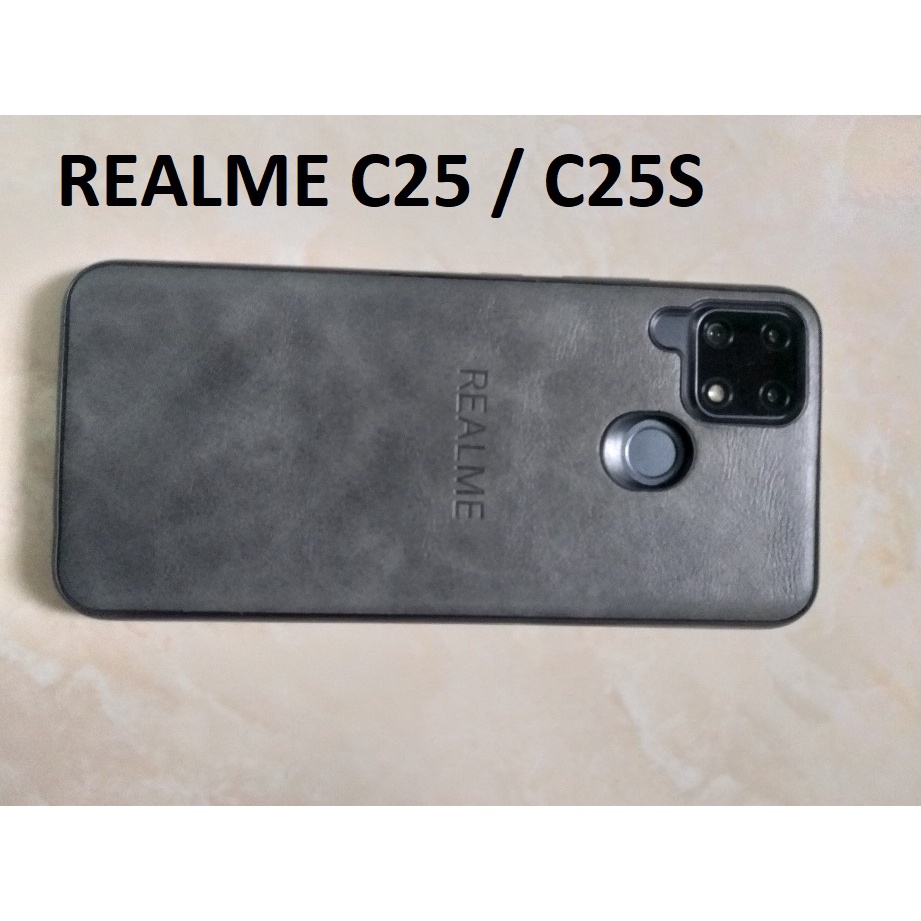 REALME C11 2021 C20 C21 C21Y C25 C25S CASE LEATHER LOGO CASE KULIT SOFTCASE SILIKON KARET LOGO REALME CASING COVER