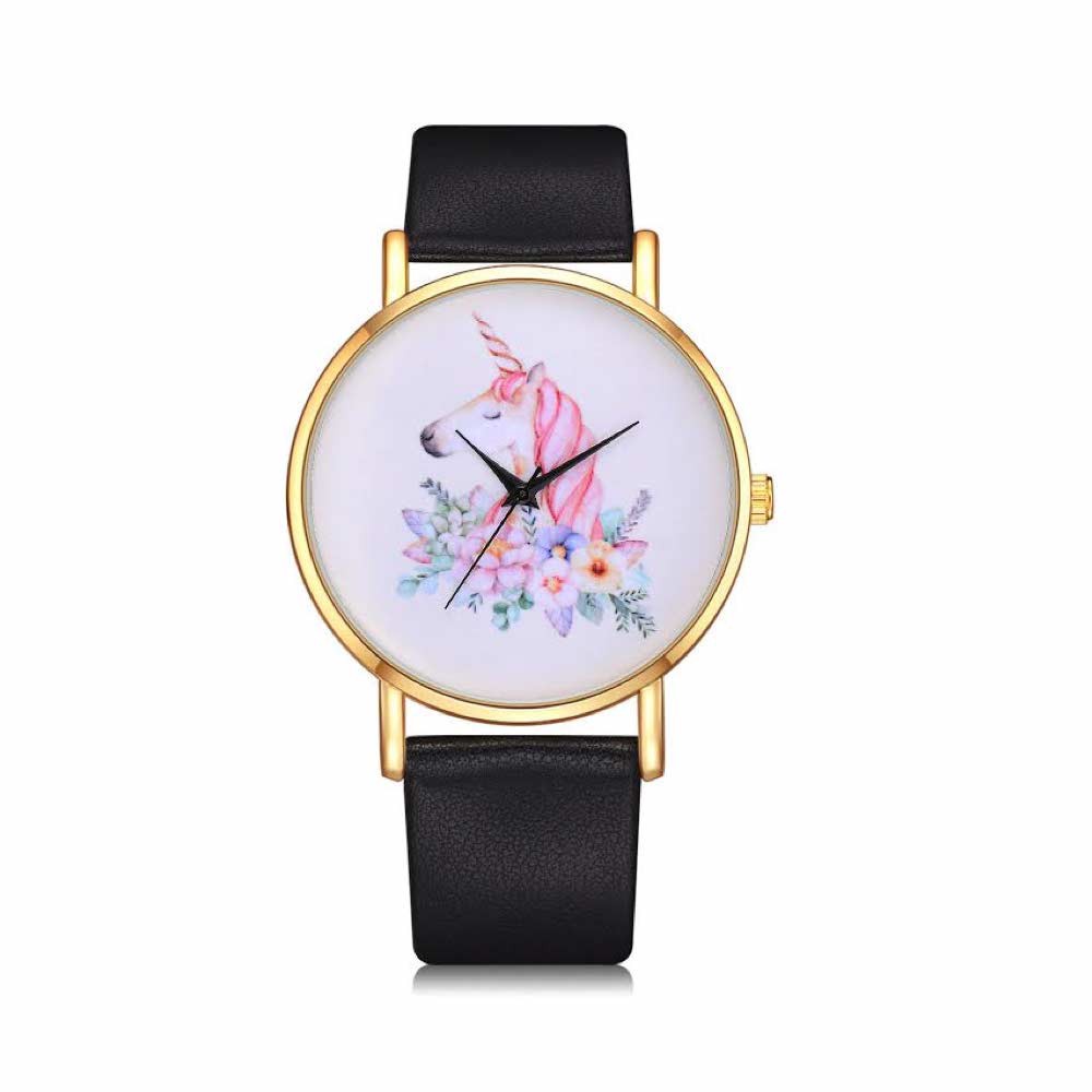 Geneva Unicorn - Jam Tangan Analog Wanita - Strap Leather ( Group )