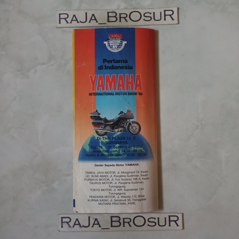 Poster brosur iklan kalender jadul lawas Yamaha Indonesia International Motor Show line up RX King C