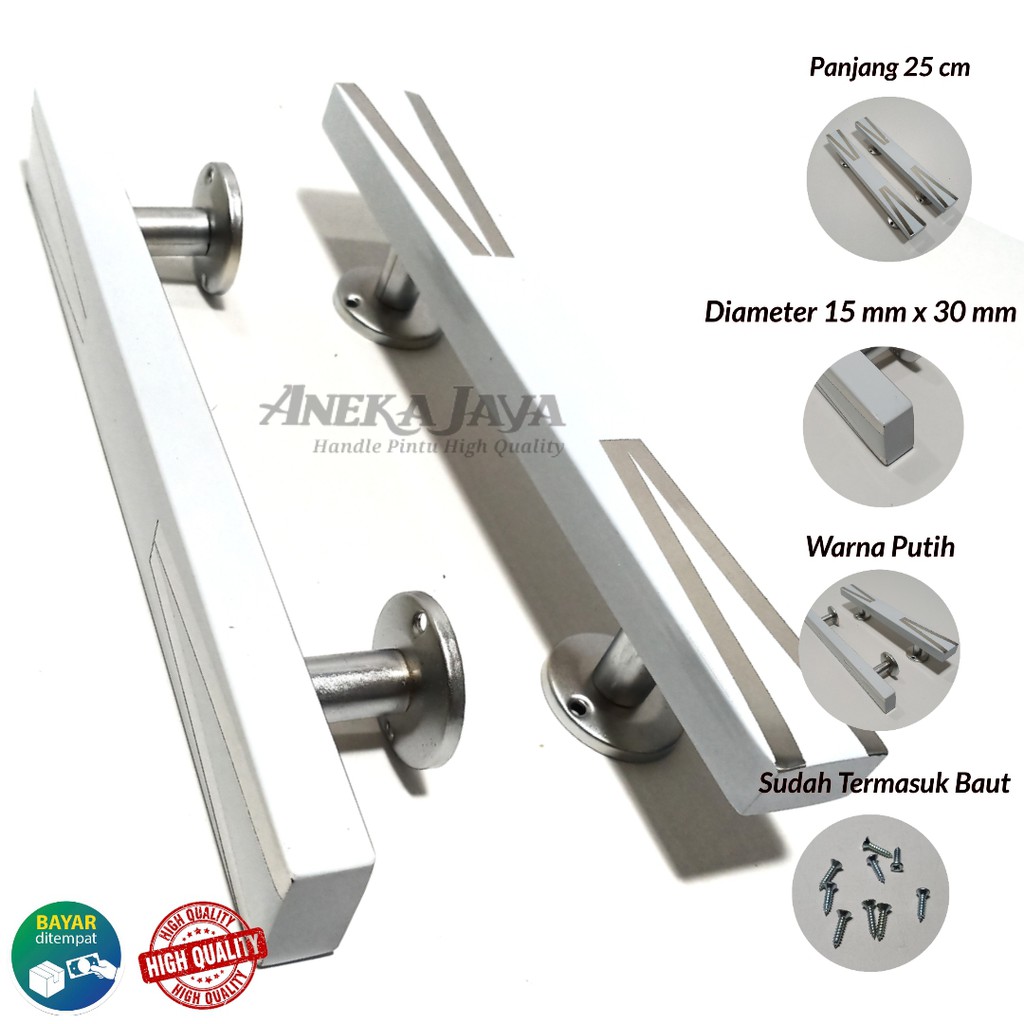 Handle Pintu rumah 25 cm / Tarikan Pintu / gagang pintu Pegangan Pintu rumah minimalis putih