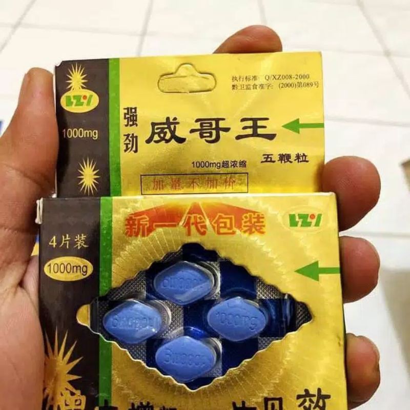 Obat kuat Pria Pil Herbal China Vgr Biru buat penambah stamina lelaki