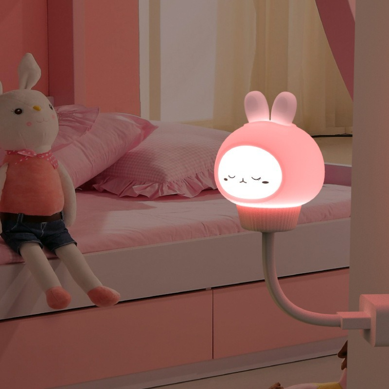 Lampu Meja Led Usb Flexible Portable Bentuk Kartun Kelinci / Beruang Untuk Dekorasi Kamar Anak