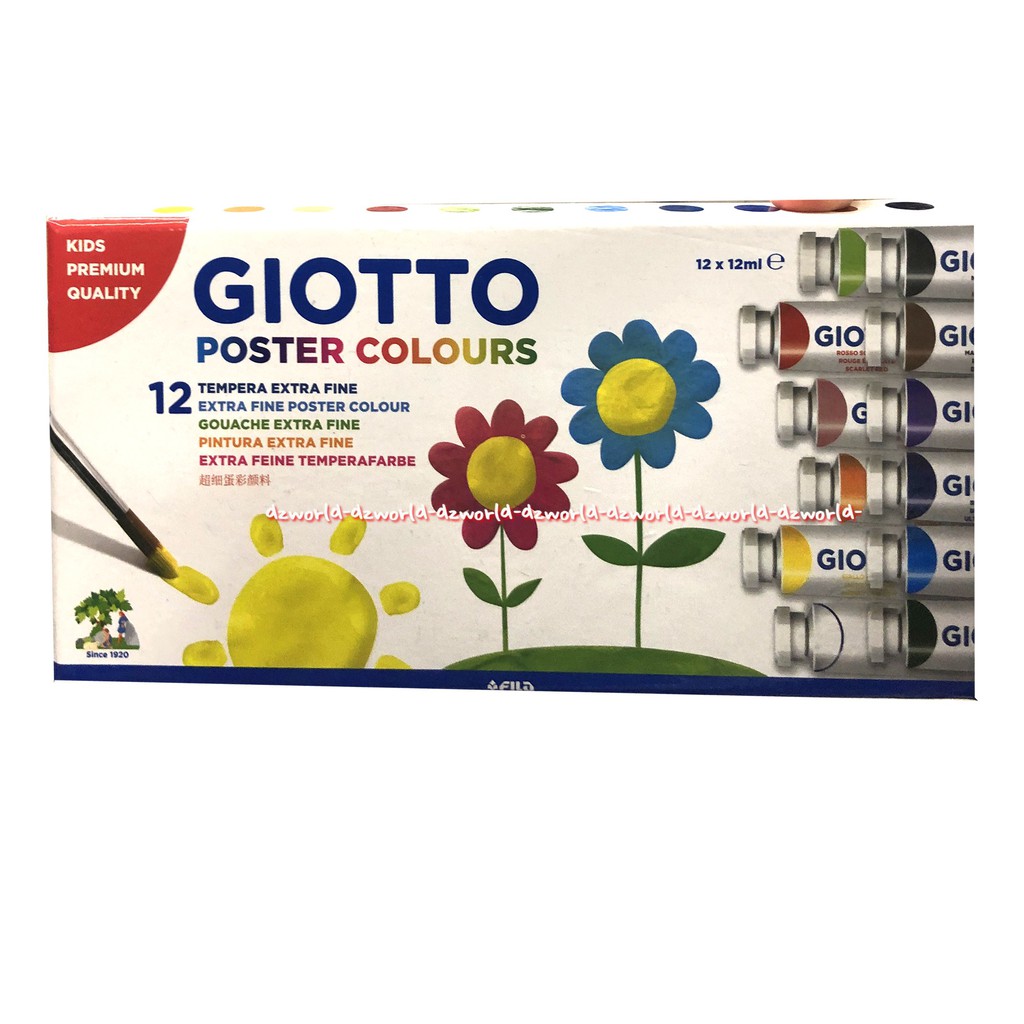 Giotto Poste Colors Tempera Extra Fine Cat Poster 12 Warna Gioto Cat Warna