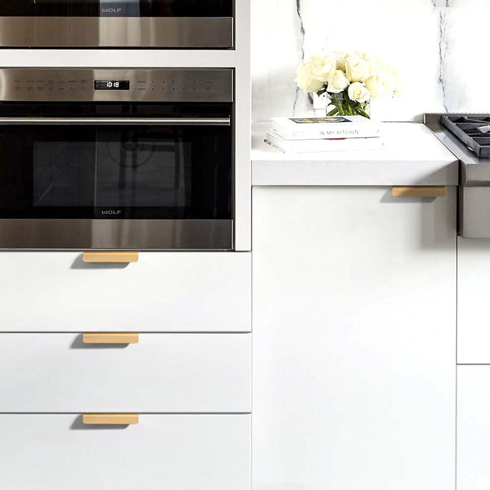 Handle Laci QUINTON Gold Lemari Dapur Modern Lemari Tersembunyi Dekorasi Rumah