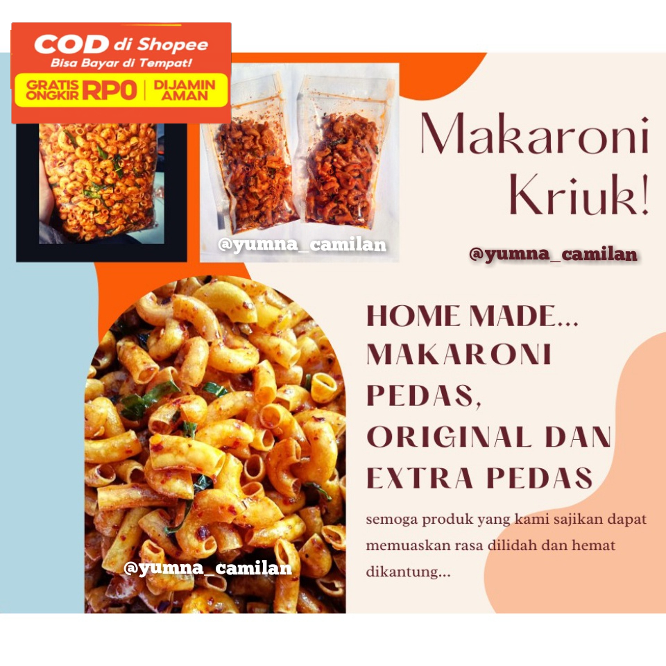 

Makaroni Bantet Rasa Pedas Daun Jeruk MAkaroni Bantet Extra Pedas / Makaroni Bantet Campur 4 / Makaroni Bantet / Varian Rasa Campur Pilih Sendiri / Makaroni Bantet Gratis Ongkir