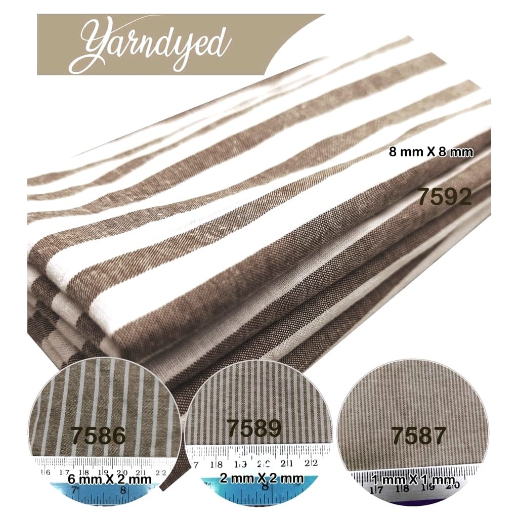 bahan multi kain katun gingham tenun yarndyed salur kotak kotak garis basic basik